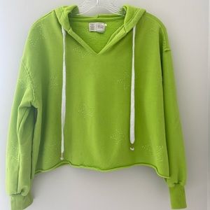 Anthropologie Saturday Sunday neon green hoodie